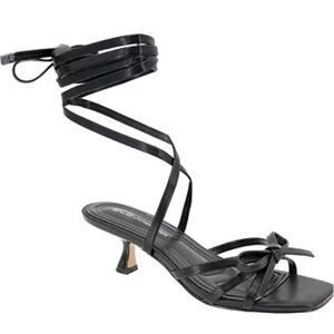 BCBGeneration Women's Imerez Ankle Wrap Black Kitten Heel Sandals size 9